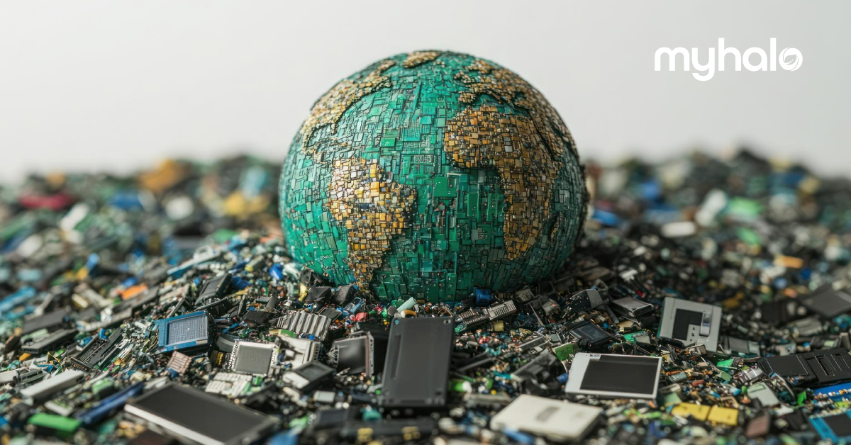 Earth being polluted with e-waste