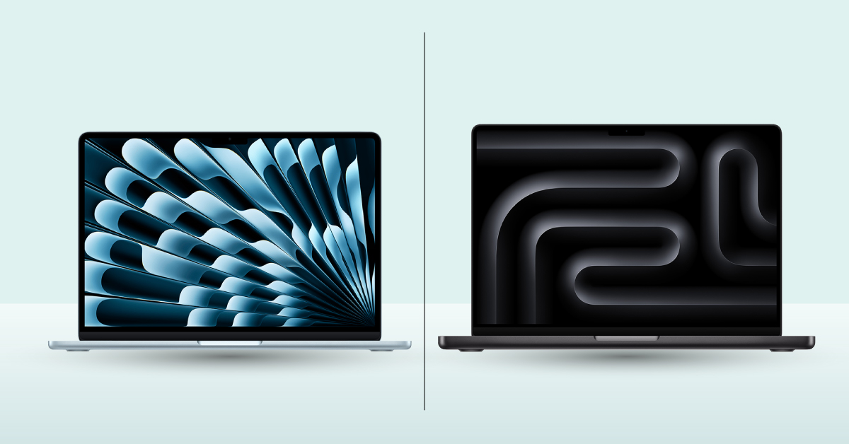 Macbook Air and Macbook Pro side by side comparision